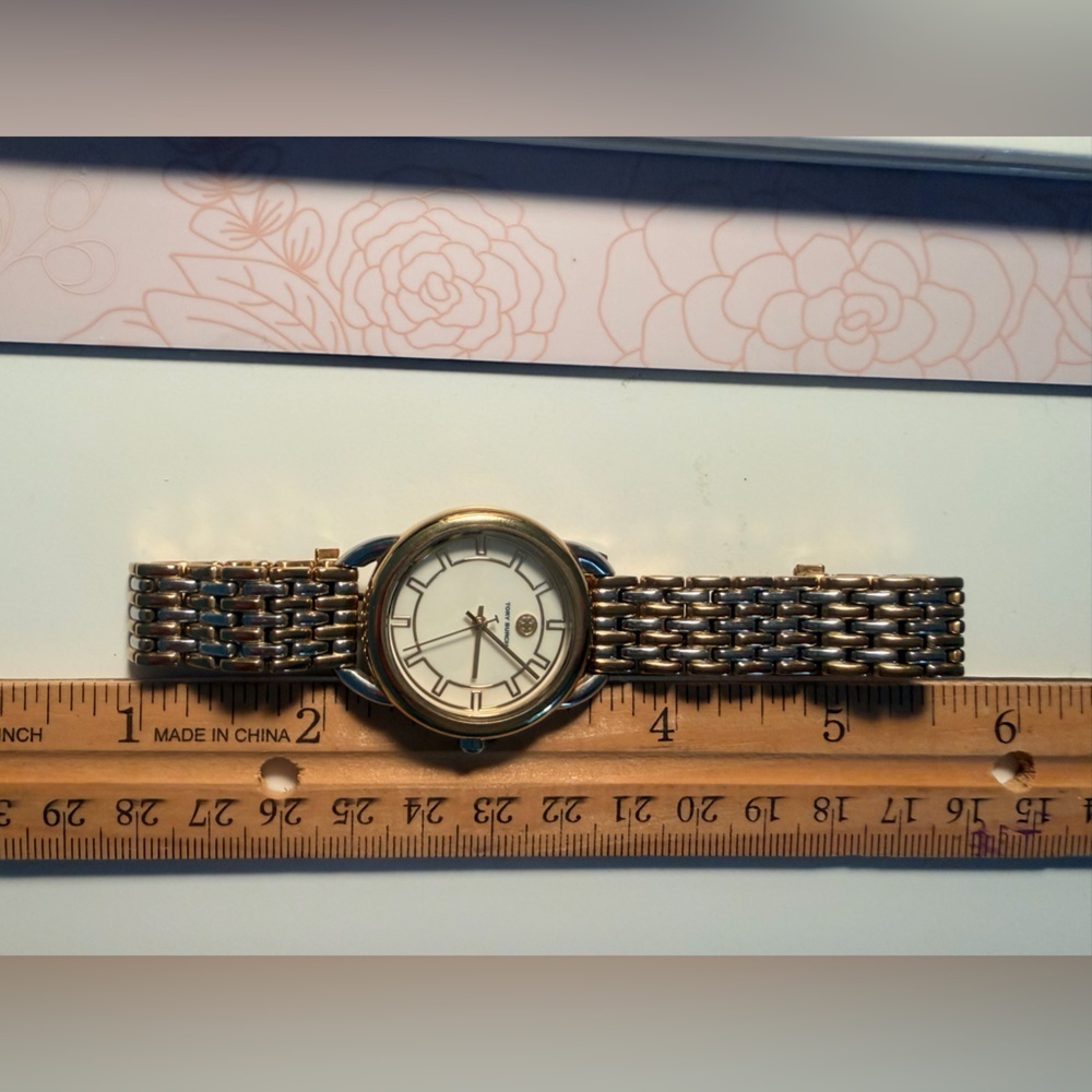 Tory Burch Two-Tone Gold and Silver Round Dial Watch - Picture 5 of 5